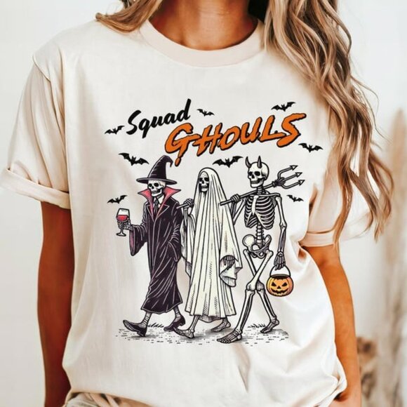 Tops - Squad Ghouls Halloween Shirt, Fall Tee, Trick or Treat Squad